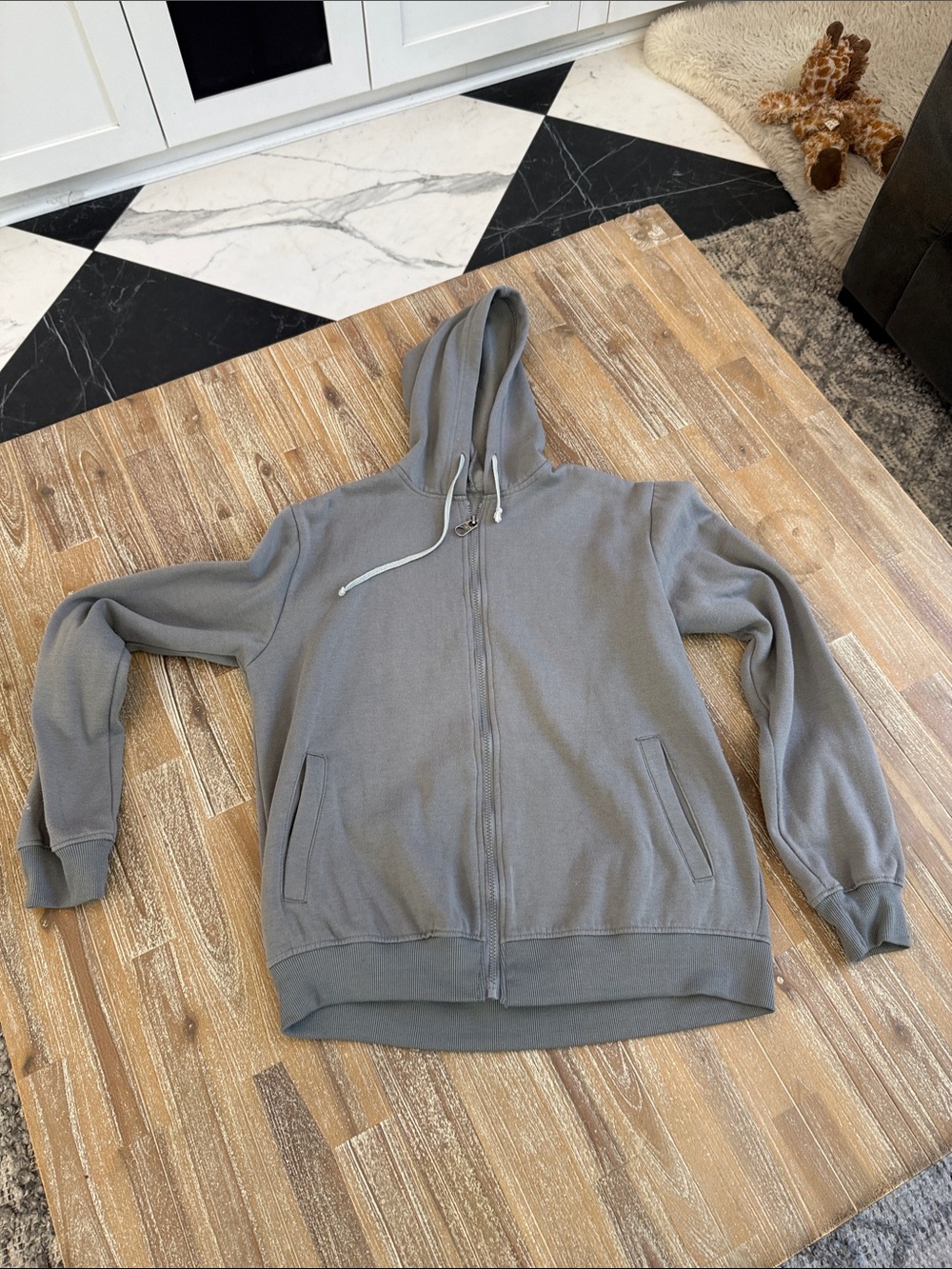 Men's Zip-Up Hooded Sweater - Gray